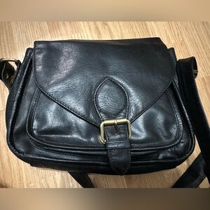 Join Black Leather Crossbody Bag